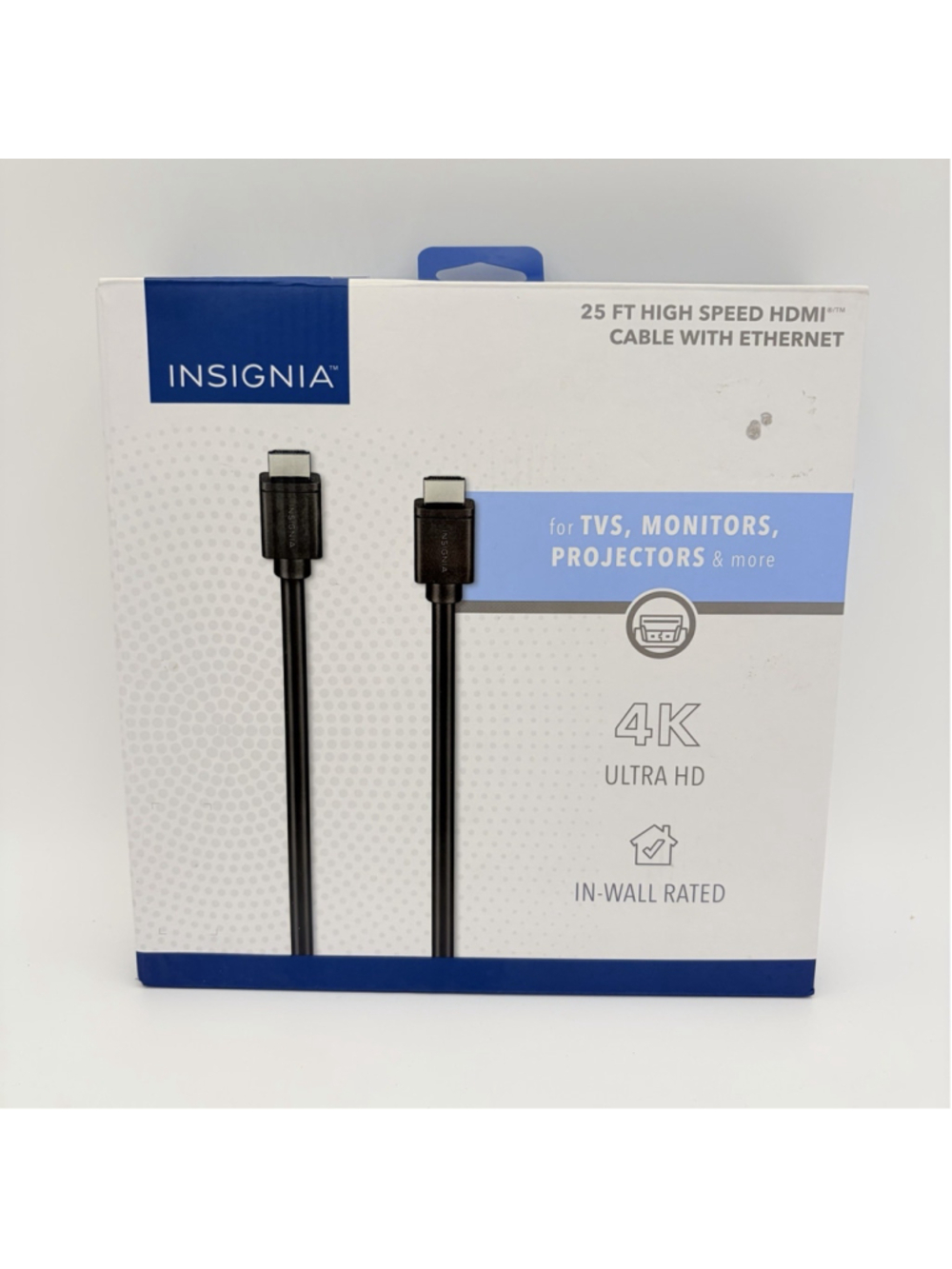 INSIGNIA 25 Ft HIGH SPEED HDMI Cable with Ethernet 4K In-Wall Rated NS-HG25507